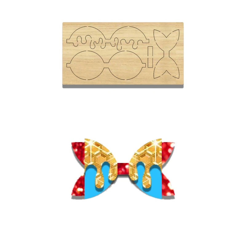 

BD43 Wooden Cutting Die For Melting Ice Cream Bowknot Hairpin, Suitable For Most Machines