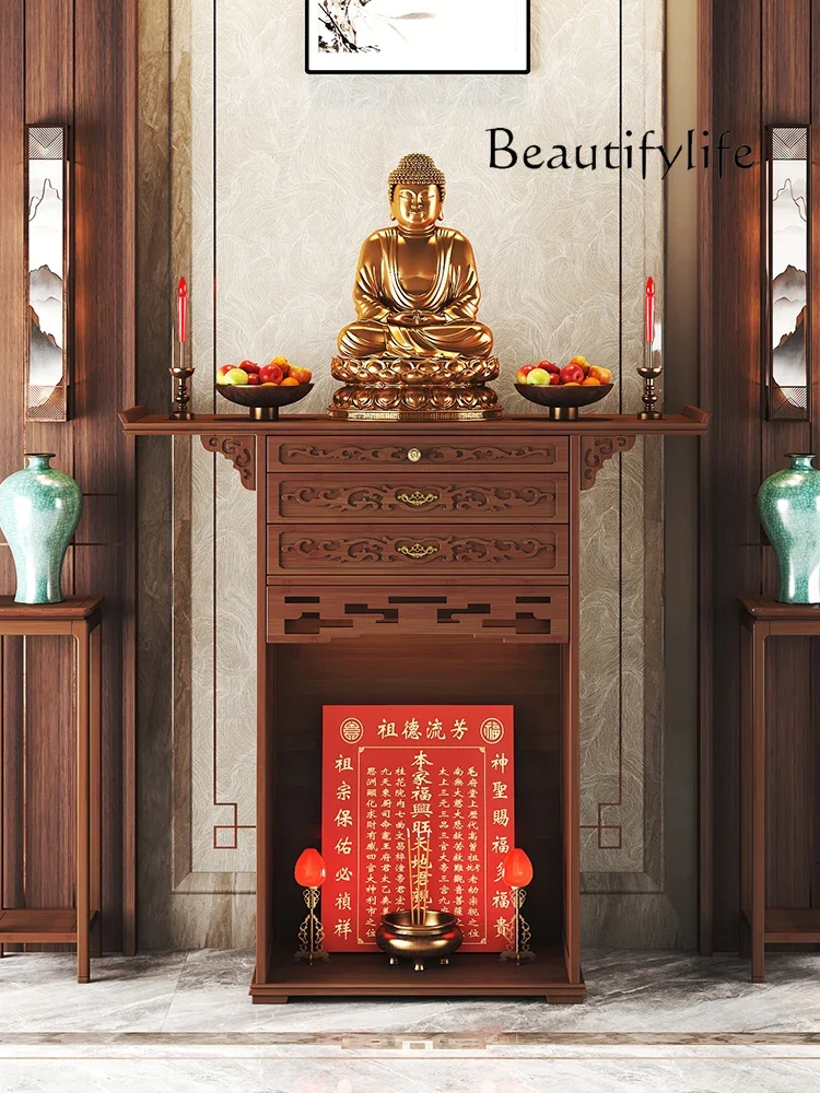 

Household Incense Burner Table Altar Chinese Buddha Shrine Altar God of Wealth Altar Worship Table