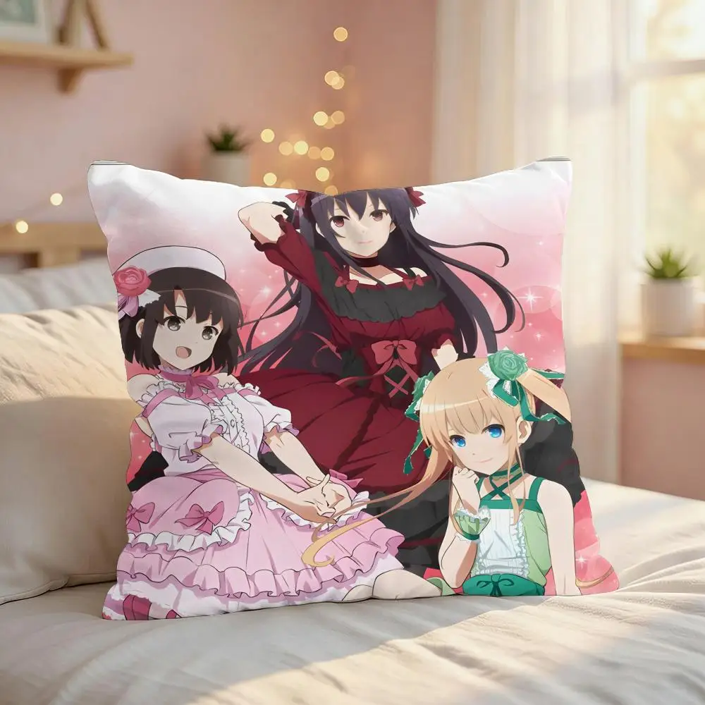 Saekano R-Raise Boring Girlfriend Cushion Cover Silky Short Plush Invisible Zipper Dustproof Sofa Pillow Case For Home Decor