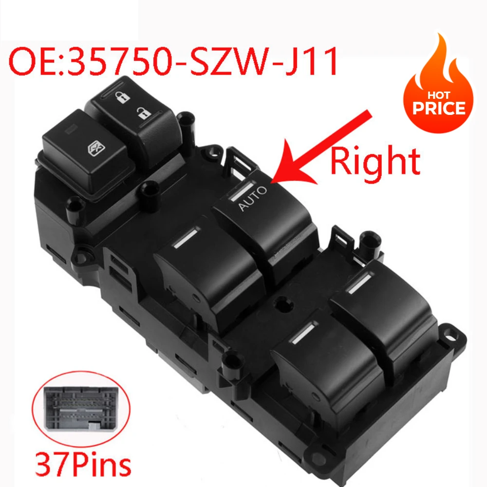 

New Right Driver Side RHD Power Window Master Switch For Honda Accord 2008-2011 35750-SZW-J11 35750SZWJ11 35750-SZW-J01