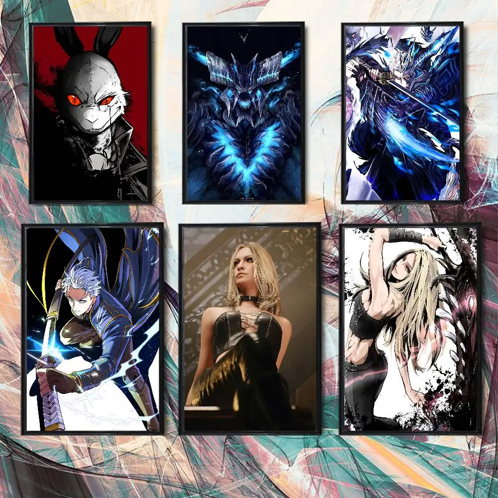 Brotherly conflict Vergil Lady Trish Devil Poster HD Sticky Wall Waterproof Home Living Room Bedroom Bar Aesthetic Decoration