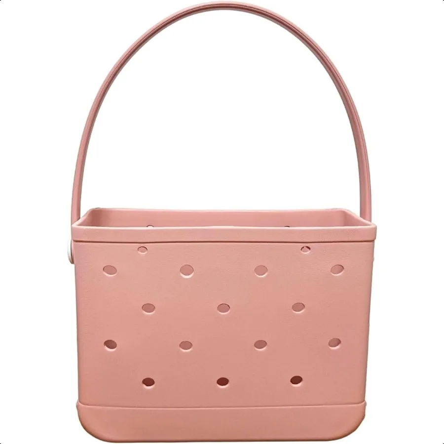 

Small Rubber Beach Tote Bag Open Top Portable Outdoor Travel Bag for Beach Picnic Pool Outings