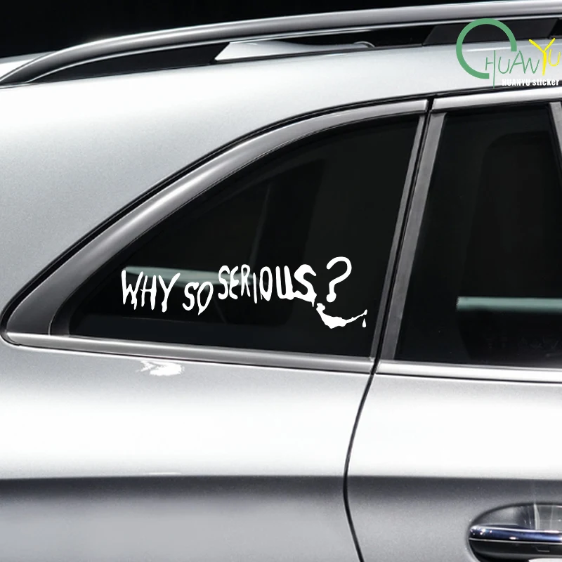 WHY SO SERIOUS Stickers,Fashion Car Body Window Bumper Vinyl Decal,For Cars, Trucks, Walls, Laptops, Windows, Motorcycles,