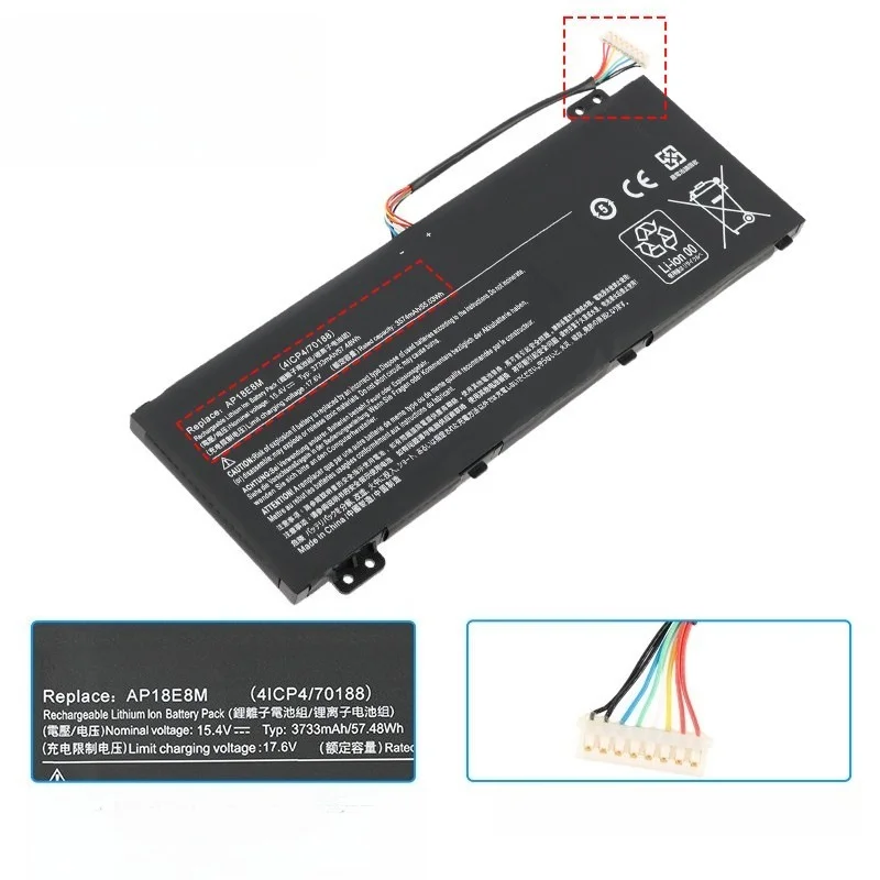 AP18E8M AP18E7M Laptop Battery 15.4V 3733mAh for ACER Nitro 5 AN515‑54 AN515‑55 AN515‑43,Nitro 7 AN715‑51,Aspire 7 A715‑74