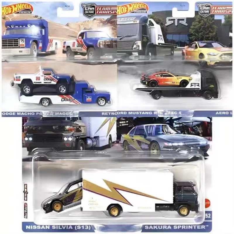 

Hot Wheels Team Transport PORSCHE 917 LH/NISSAN SILVIA S13/AMG GT3/FORD MUSTANG 1/64 Collection Die-cast Model Cars FLF56