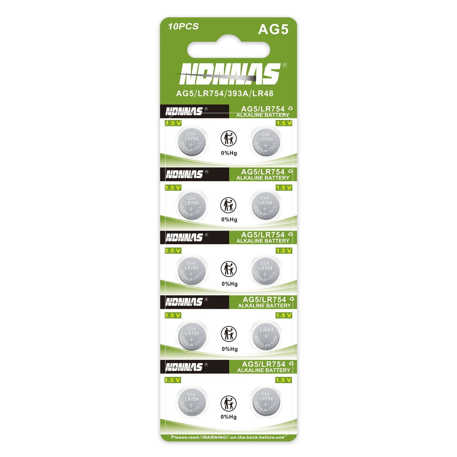 100-500PCS AG5 LR754 BatteryD309 D393 G5 G5A L754 LR48 LR754 RW28 SR48 1.55V Button Coin Cell For Watch Toy Remote Control