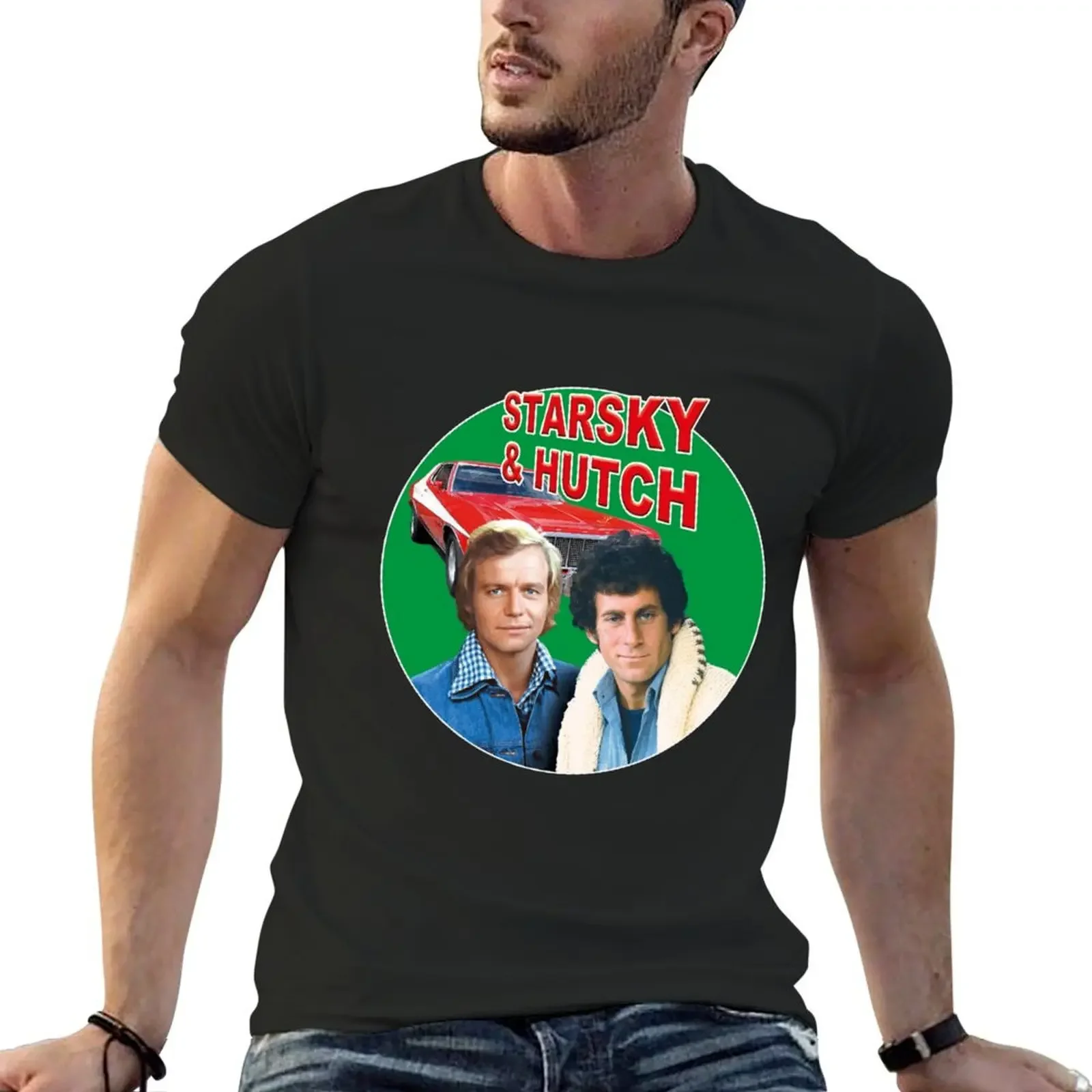 Starsky and Hutch, 70s action series, Los Angeles T-Shirt summer tops anime plain black t shirts men