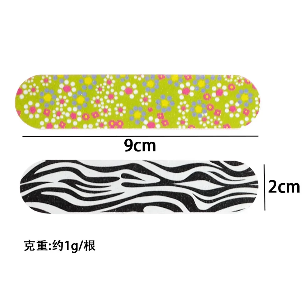 9cm Colorful Mini Nail File Printed Double-sided Grinding Small Flower File Grinding Small Rubbing Strip Nail Tools Для Маникюра