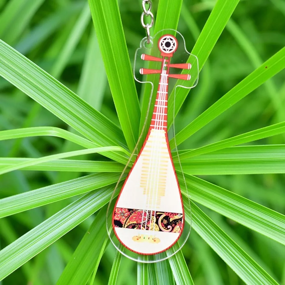 

Ukulele Guitar Acrylic Keychain VIOLIN Clarinet Guitar Model Pendant Cello Saxophone Electric Guitar Model Keyring