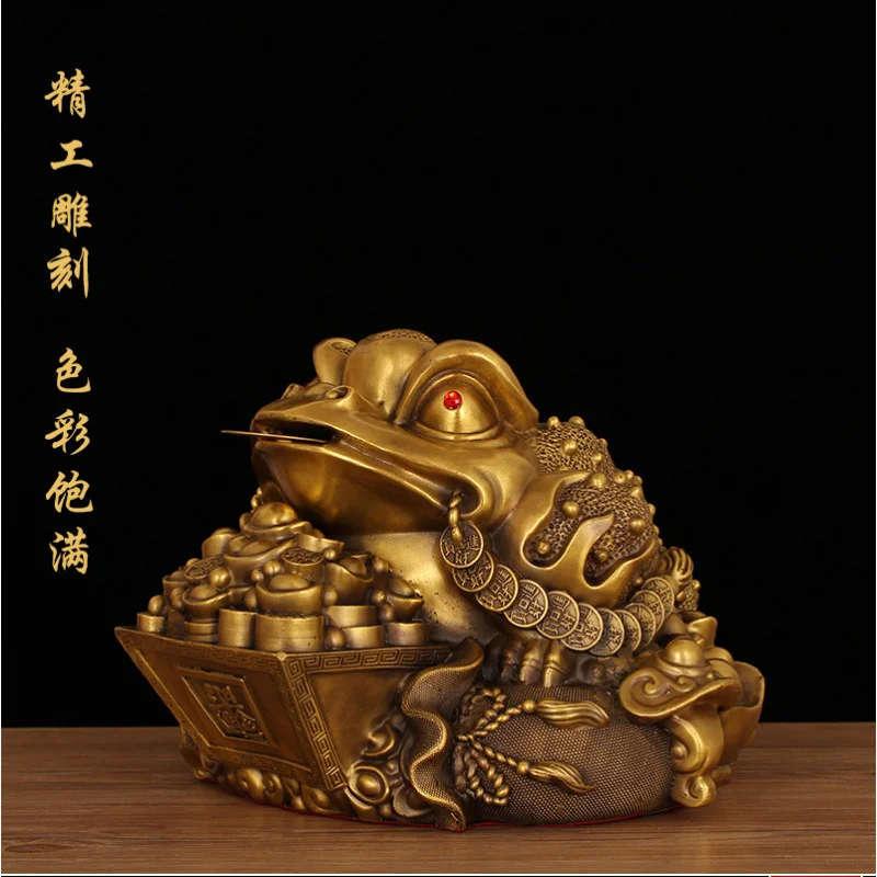 Brass Ornament Lucky Cicada Store Opening Gift Living Room Office Decoration Large Three-Legged Golden Toad