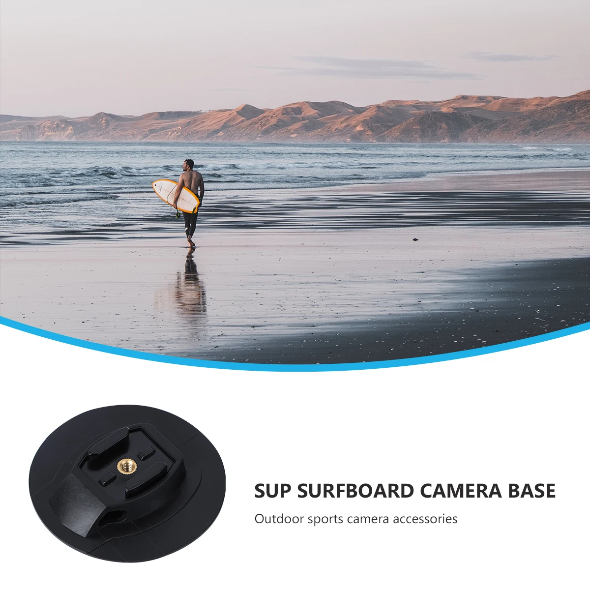 

Sup Surfboard Camera Base Adhesive Mount Outdoor Sports Accessory Durable Sturdy Material Easy Install Gift For Families Black