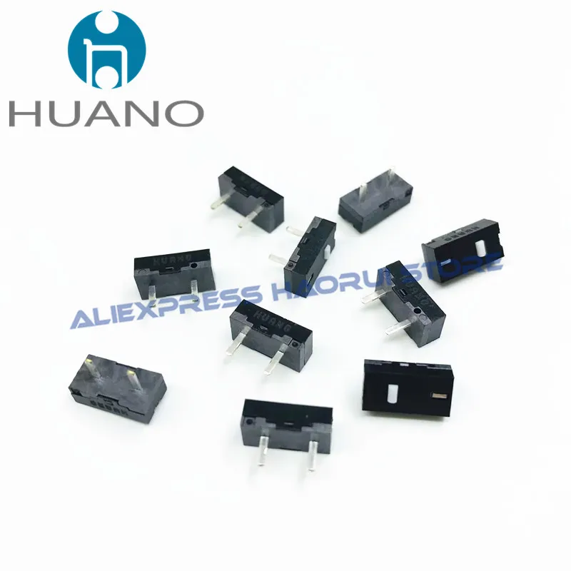 

10~100Pcs HUANO Mini Micro Switch 9.3*4.7*3.5mm DIP 2Pin button Switches for RIVAL 500 600 Razer side key Rapoo 3300