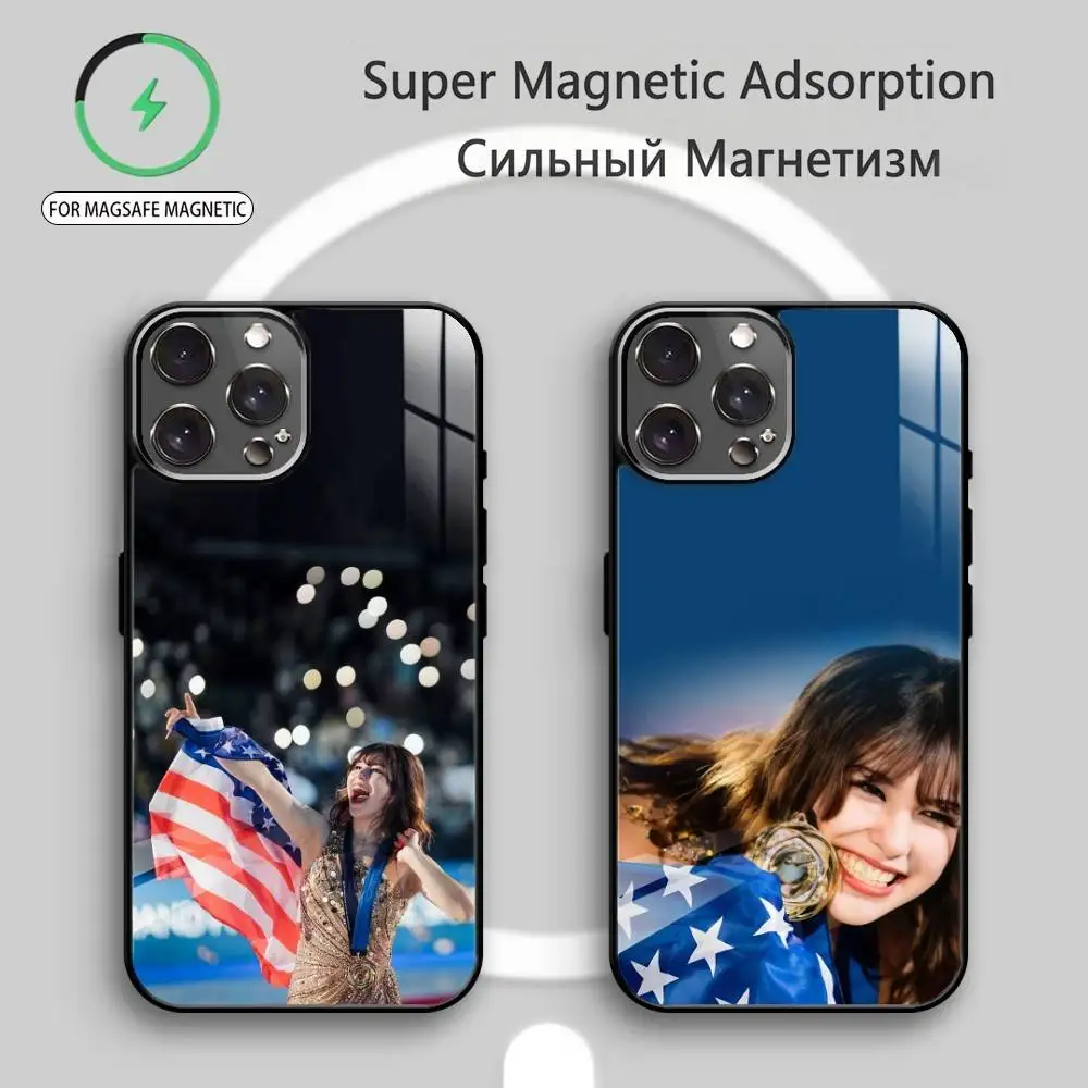 

F-Figure Skating Star A-Alysa Liu Phone Case For iPhone17,16,15,14,13,12,11 Plus,Pro Max Magnetic For Magsafe Wireless Charging