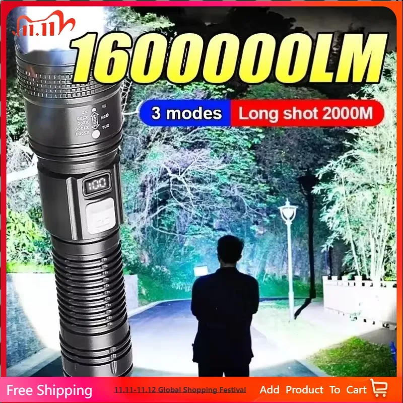

Flashlight strong light rechargeable outdoor super bright long-range small mini portable home durable LED light telescopic zoom