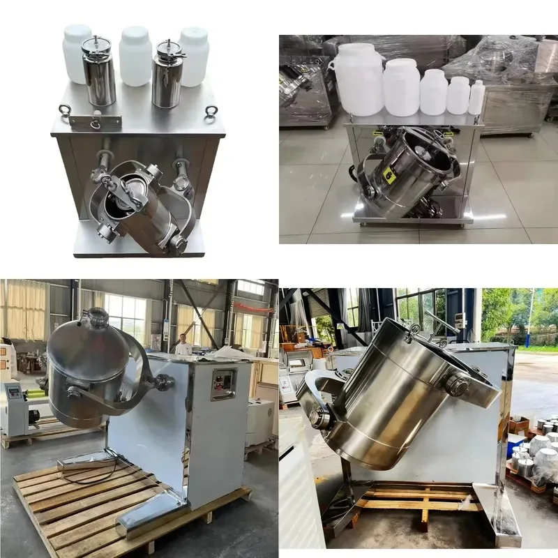 Small Stainless Steel Plastic 3D Dry Powder Mixer for Chemical Battery Food 5L to 1000L Capacity