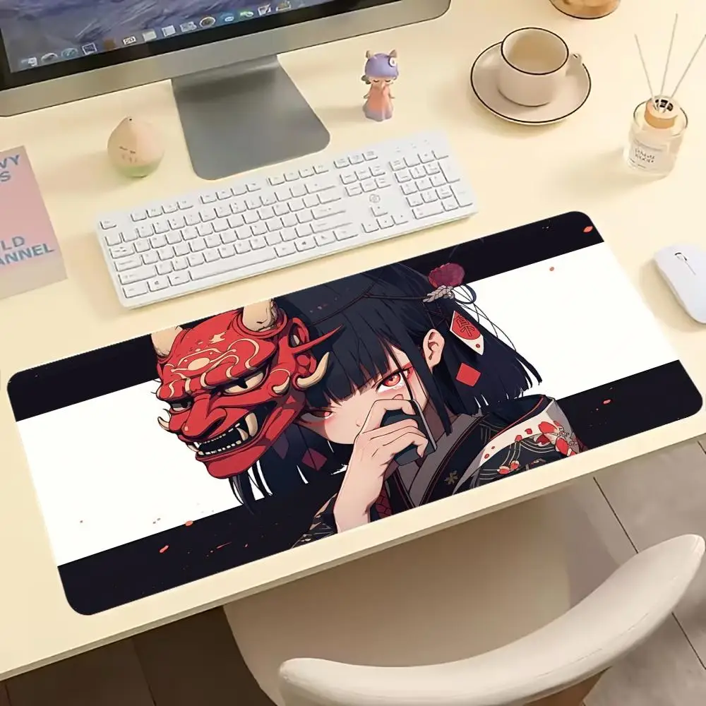 Japanese Anime Girl Large Gaming Mouse Pad Non-Slip Desk Mat Extended Keyboard Mat for Office