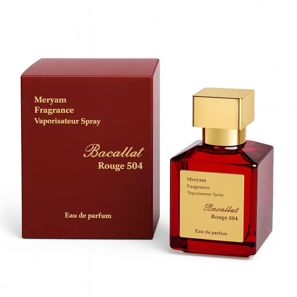 

Bacallat Rouge 504 Eau de Parfum by Meryam - Luxury Amber Woody Fragrance for Women & Men, Long Lasting Scent