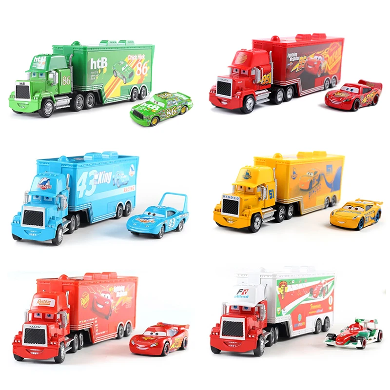 Disney Pixar Cars 2 3 Toy Set Lightning Mcqueen Cruz Ramirez Mack Uncle 1/43 Scale Trucks And Cars Model Children\'s Toys Gift