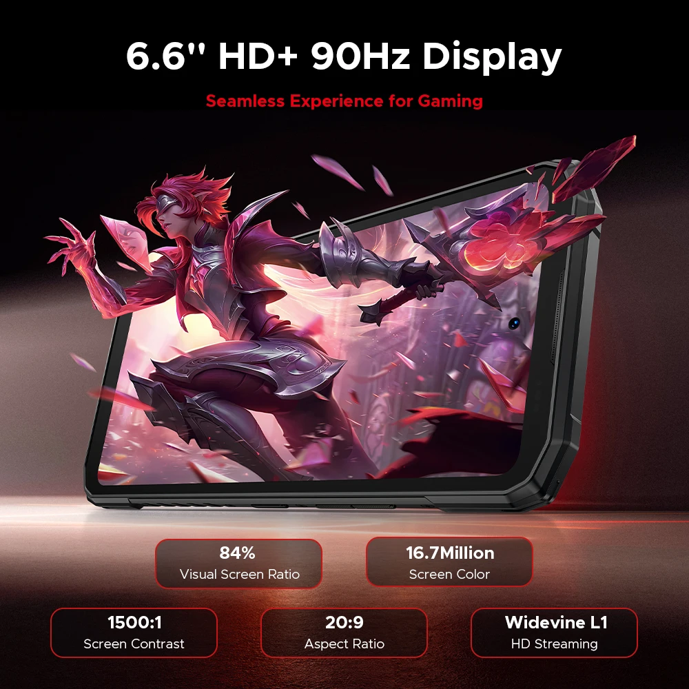 الإصدار العالمي DOOGEE Blade20 Pro هاتف متين 6GB 256GB 6.6 ''عرض 11800mAh بطارية 125dB مكبر صوت 50MP كاميرا NFC أندرويد 15