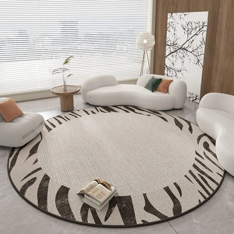 

Advanced sense round velvet carpet living room study home silent non-slip room floor mat chair coffee table foot cushion