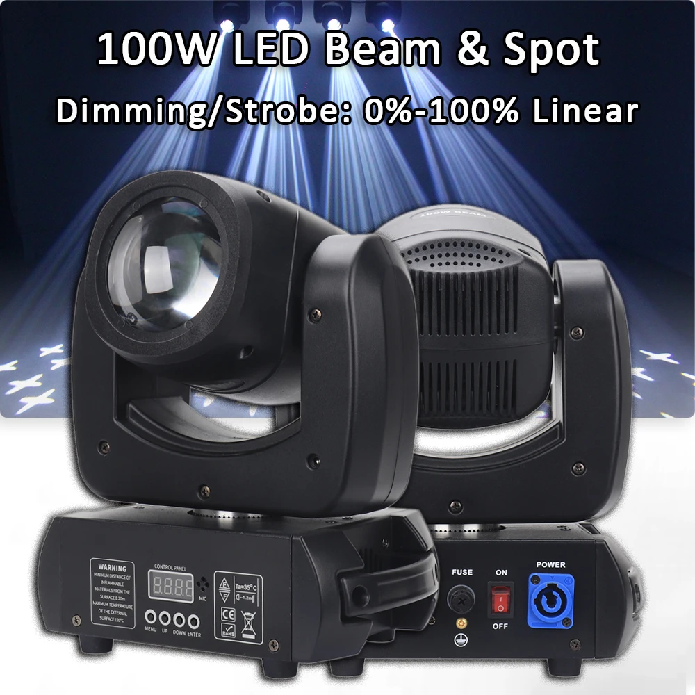 

Spot 100W Led Moving Head Light With 12Gobos+6Color Rainbow Effec LED Mobile Light Yuer Dmx512 For Dj Disco Party