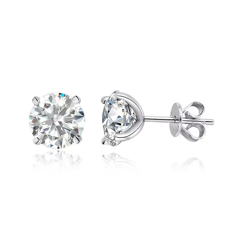 Smyoue 0.2-3CT Rose Gold Color Moissanite Stud Earrings for Women Sparkling Classic Wedding Lab Diamond Earring Pure 925 Silver
