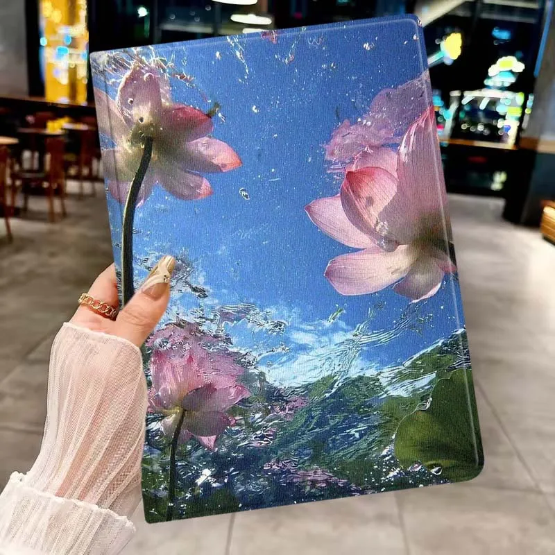 

Underwater Pink Lotus Soft For Apple iPad Pro Mini A16 A17 A14 4 5 6 7 6th 7th Gen 9.7 12.9 11 13 M4 inch Tablet Case