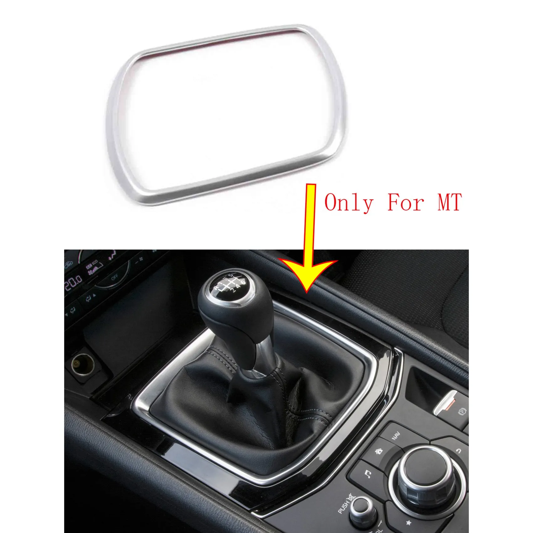 Car Chrome MT Manual Knob Gear Shift Panel Cover Trim Decoration Sticker for Mazda Cx-5 Cx5