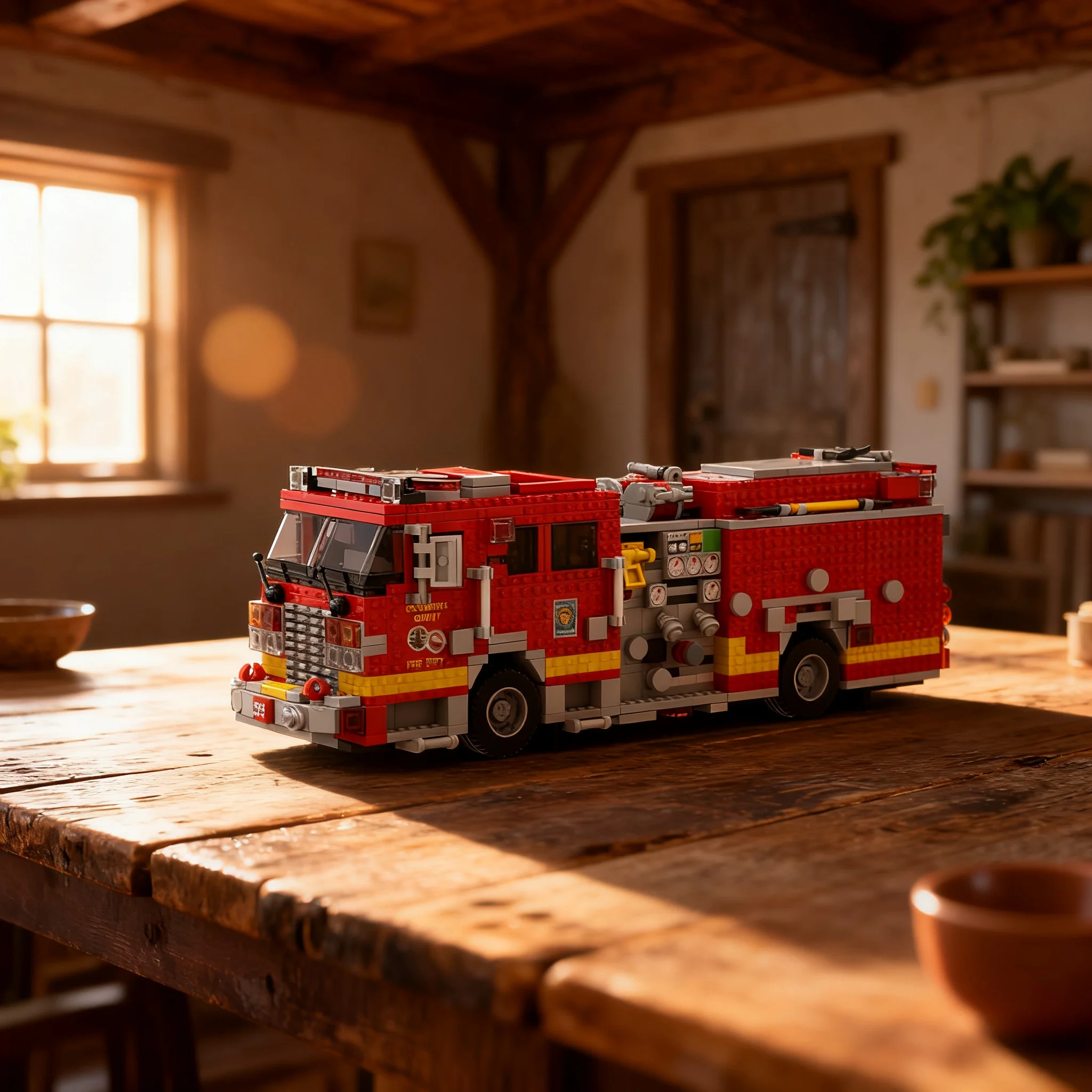 1165pcs MOC KME Predator Severe Fire Engine LACoFD Model Building Blocks Toys Construction Christmas Gift Brick Birthday DIY