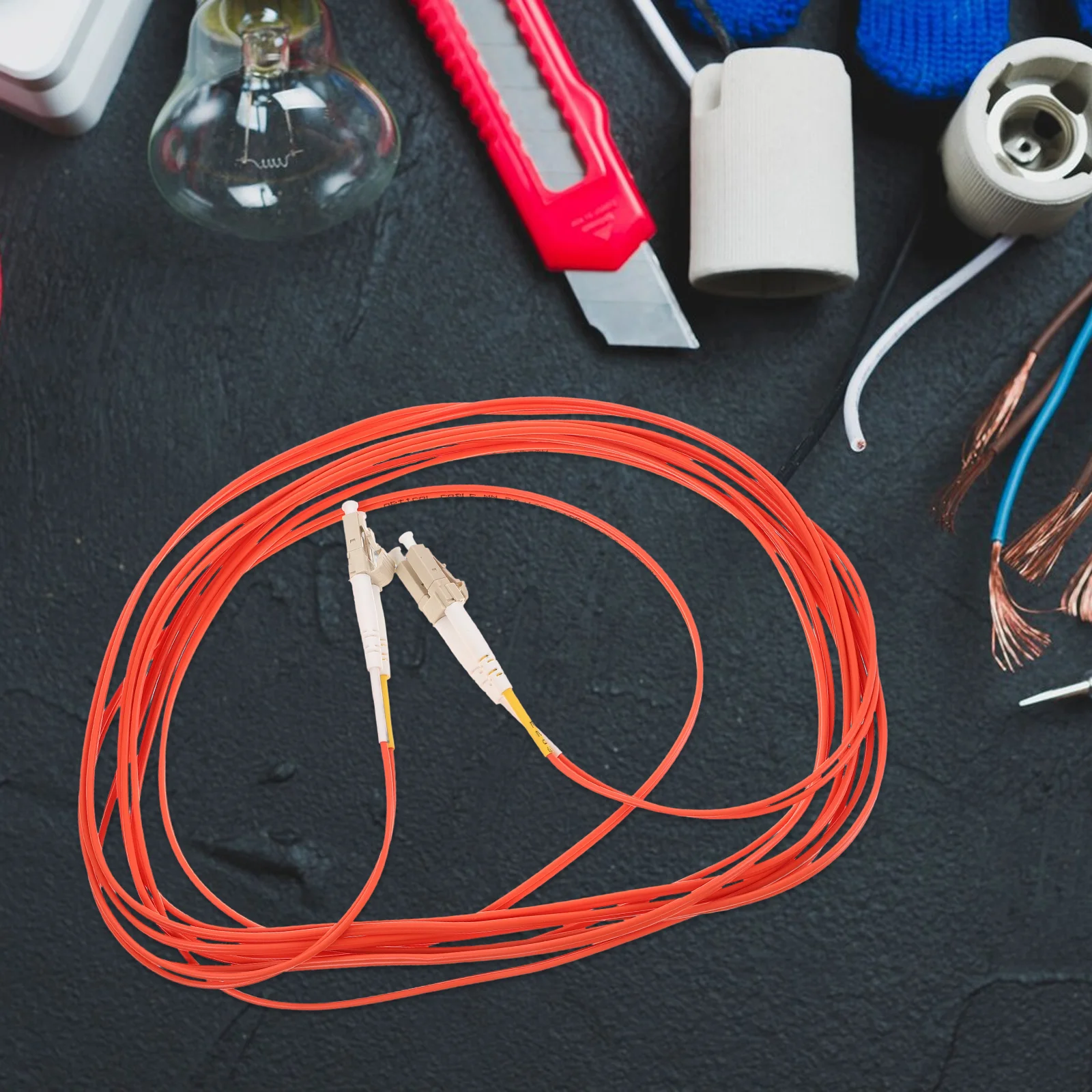 

Fiber Jumper Fc to Lc Patch Cable Computer Cables Digital Optical Audio Line Orange