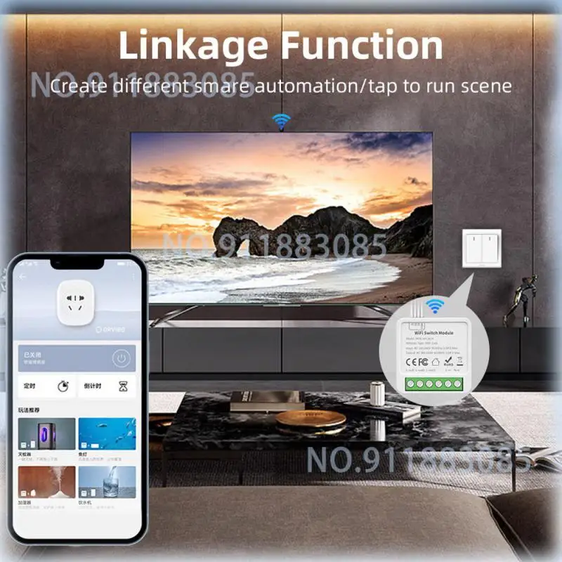 16A 10A Tuya WiFi Mini DIY Smart Switch 1/2/3/4 Gang Control Smart Home Automation Module Via Alexa Google Home Alice Smart Life