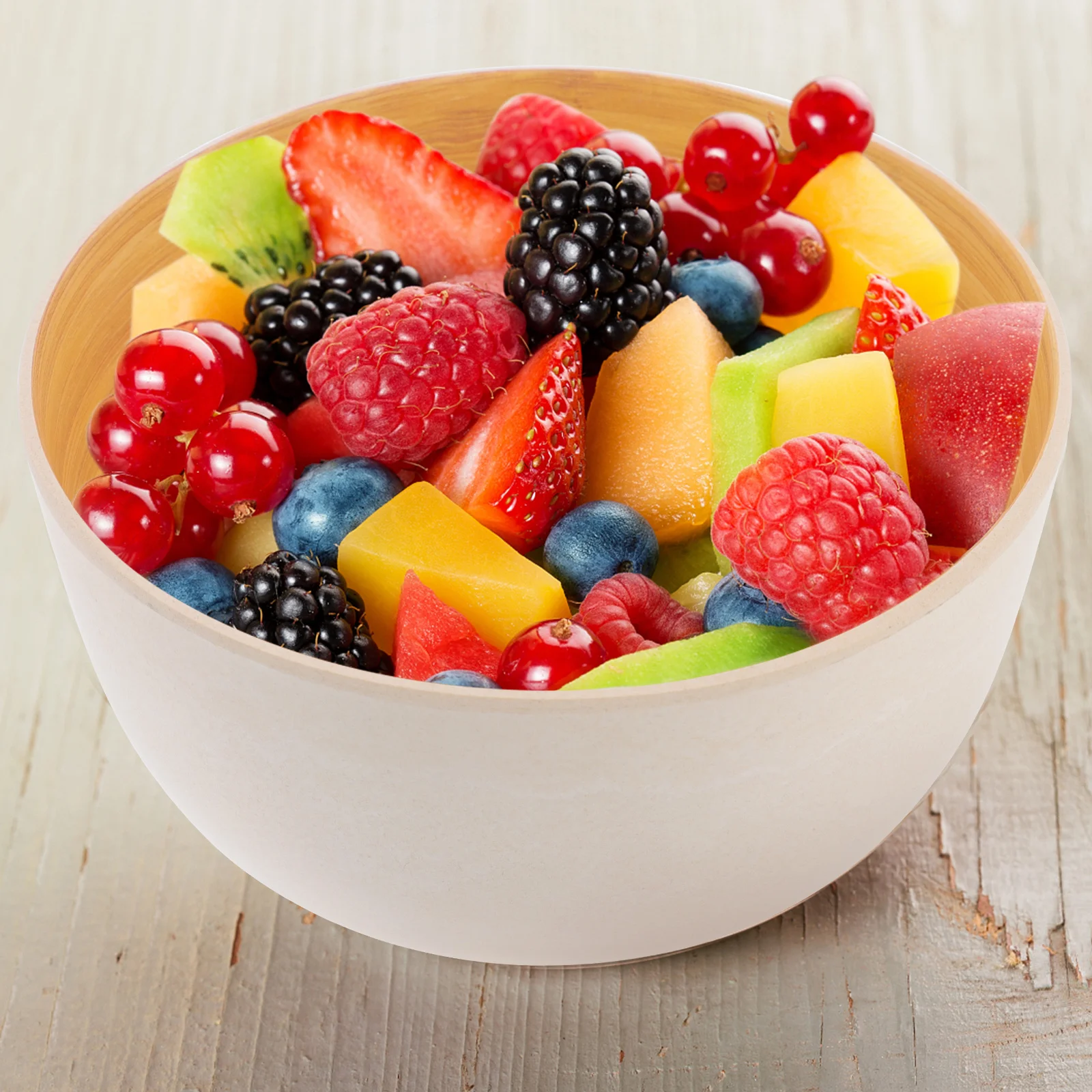 

1 pc Bamboo Fiber Bowl Creative Salad Bowl For Fruit Snack Storage Household Serving Tableware Portable Compact