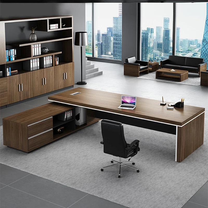 Guangdong office furniture factory executive desk, panel-style CEO manager supervisor office desk, large executive desk, single-
