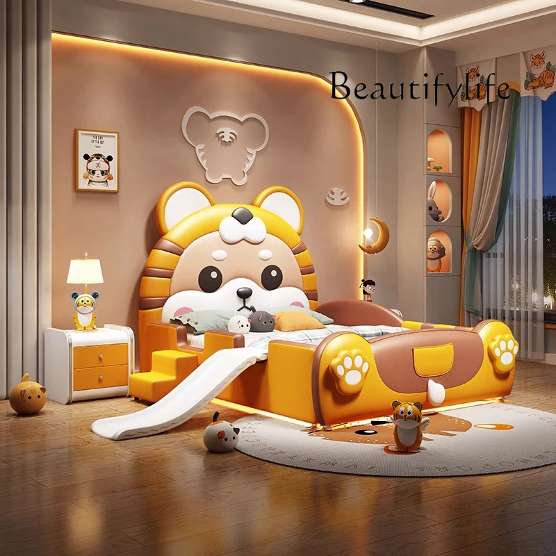 

Bedroom Modern Bed Double Bunk Queen Comfortable Unique Floor Trendy Cheap Space Saving Soft Bed Sleeping Cama Home Furniture