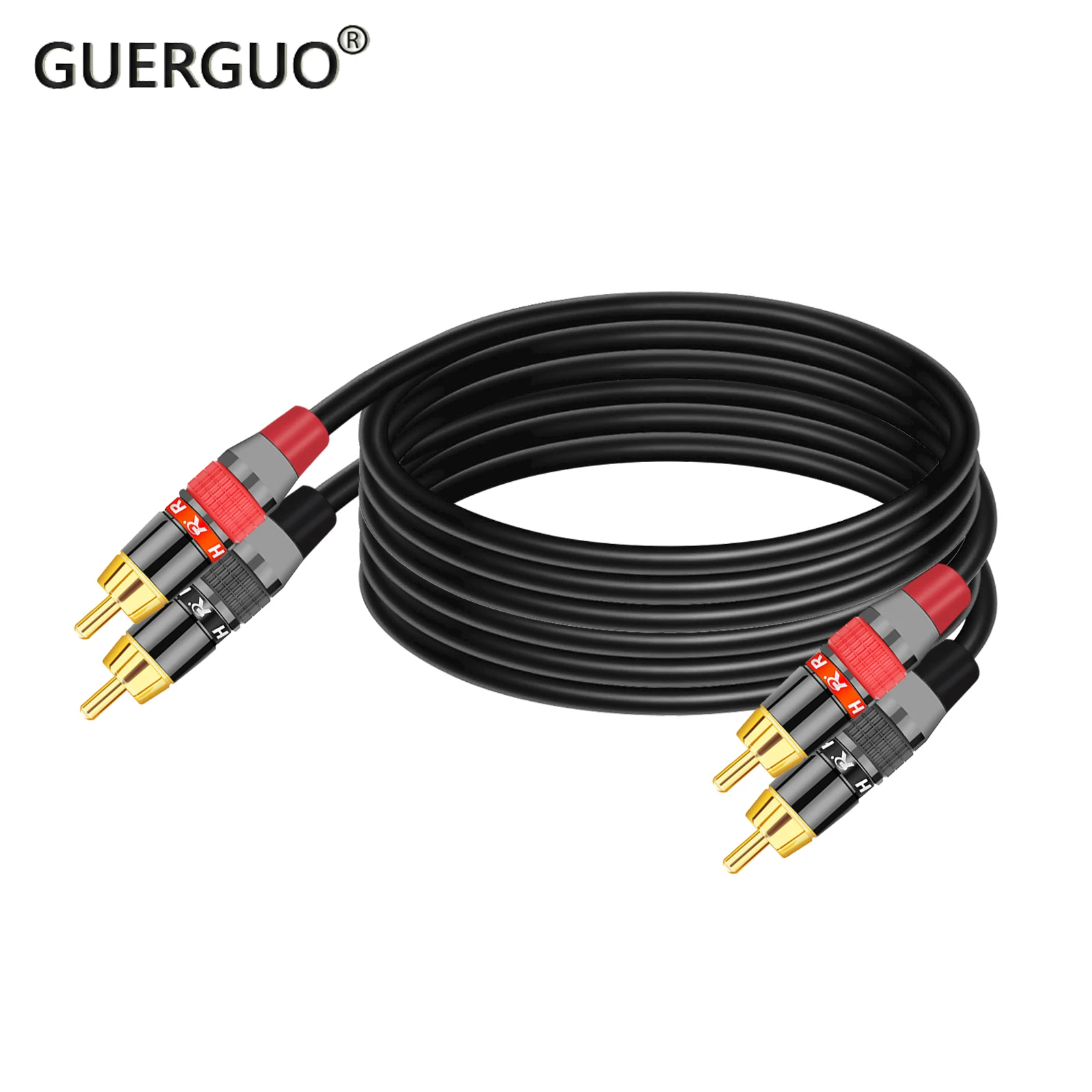 2PCS/Pair RCA To RCA Cables Male To Male Aux Audio Cable for Home Theater HDTV TV DVD CD Loudspeaker Box Power Amplifier 0.3-20M