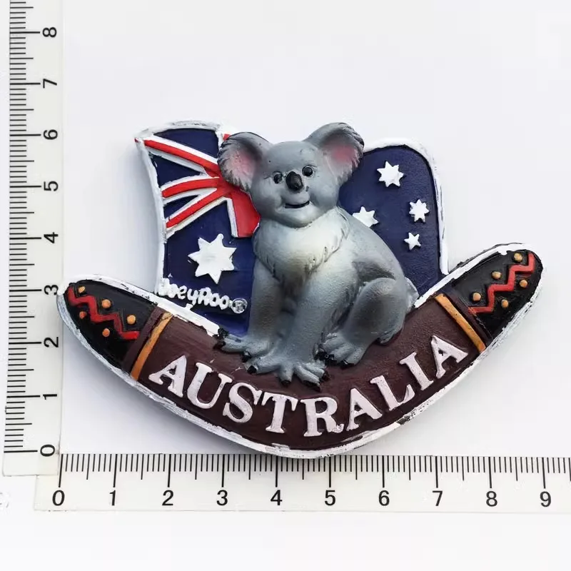 New Australia Creative Travel Souvenir gift three-dimensional hand-painted kangaroo crafts Magnetic refrigerator sticker