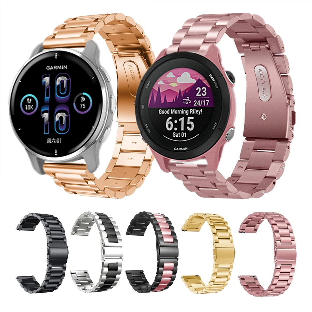 

Ремешок из нержавеющей стали для Garmin Forerunner 255, музыкальный металлический браслет для Garmin Venu Sq 2, Approach S12 S42 S40, ремешки для умных часов