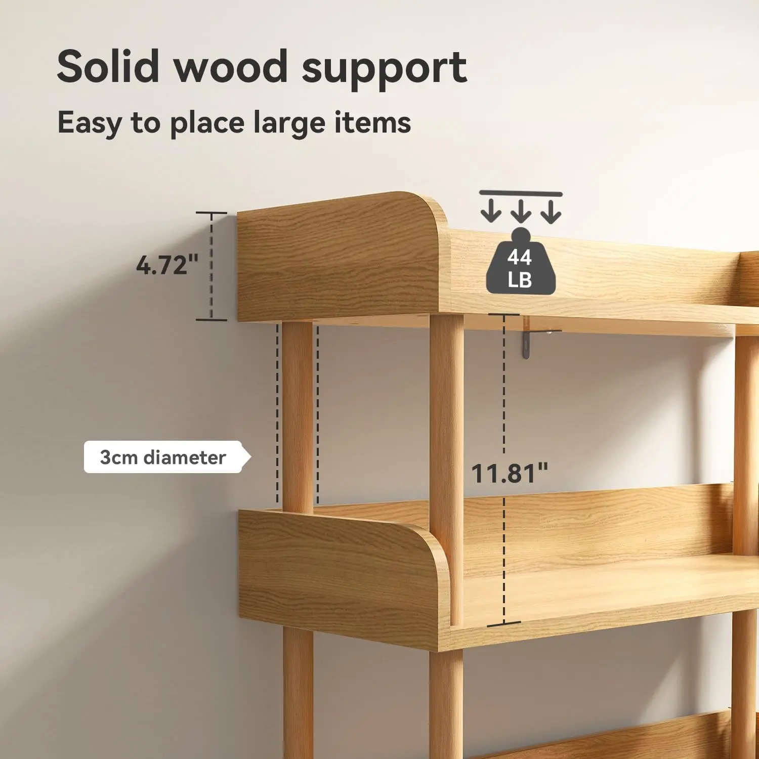 5-Tier Bookshelf Wooden Open Modern Display Shelf With Standing Storage Rack, Multifunctional Bookcase For Home And Office,