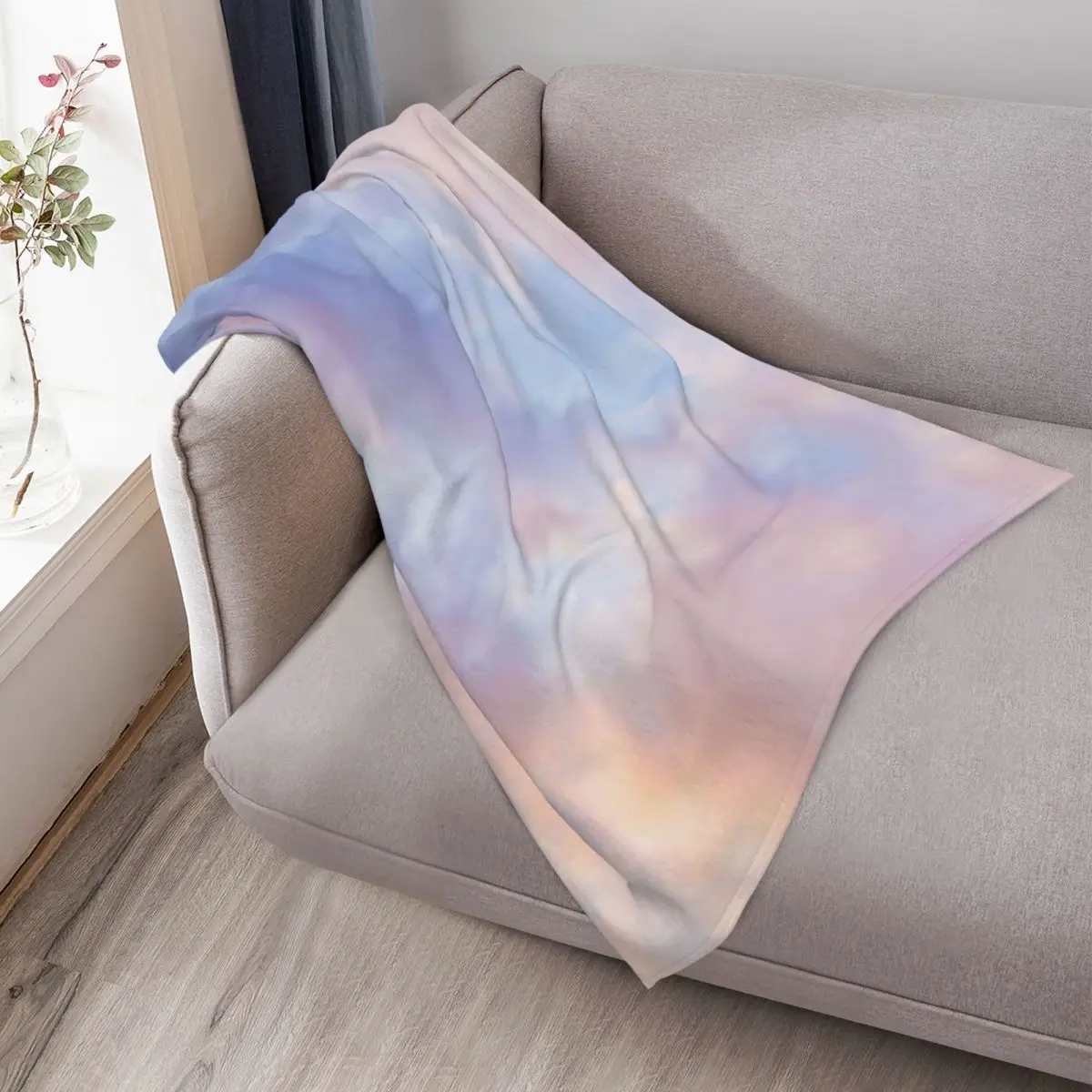 Selimut Lembut Mewah Desainer Merk Pink Sky Throw Blanket wednesday, Motif Kotak-kotak, Bahan Plush