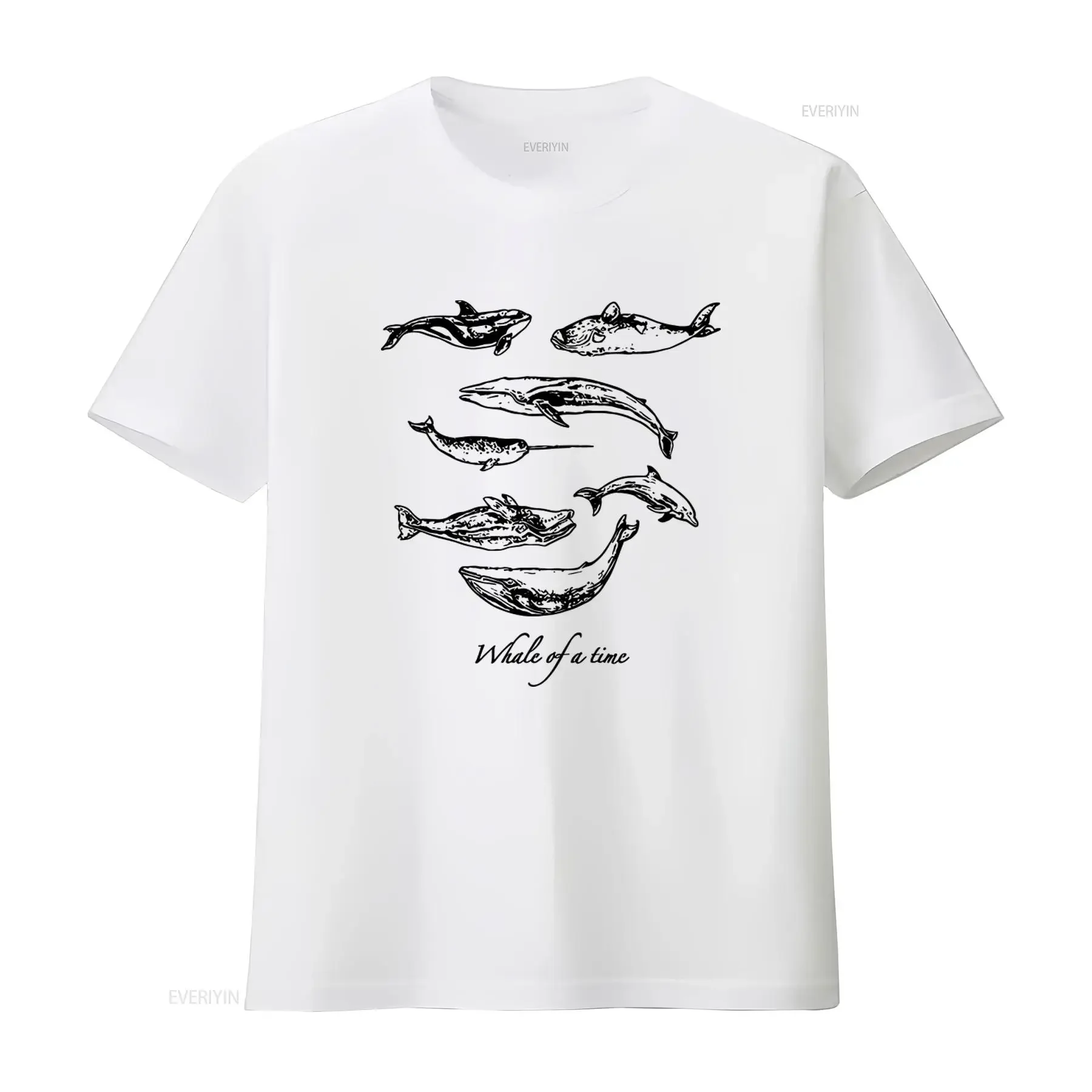 Whale Of A Time T Shirt 100 Pure Soft Pima Cotton Peta Vegan 0 Packaging Recycle Nature Dolphin Sea Design B127 vintage Washed