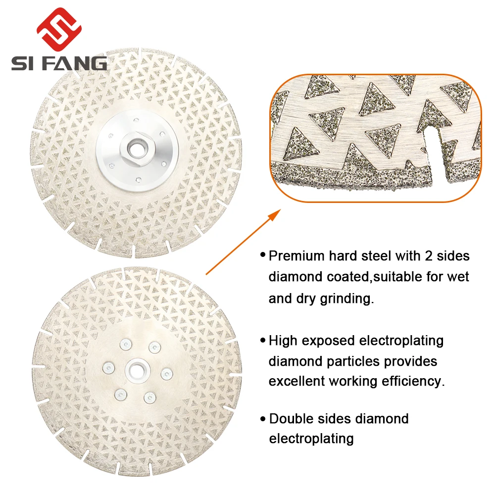 M14 Electroplated Diamond Cutting Grinding Disc Flange Saw Blade for Granite Marble Ceramic  1Pc 115/180/230mm