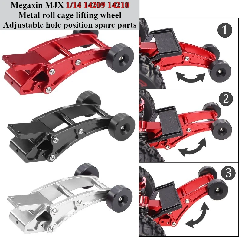 

Adjustable Metal Roll Cage and Wheelie Bar for MJX 1/14 14209 14210 RC Cars Sturdy Structural Protection Spare Parts