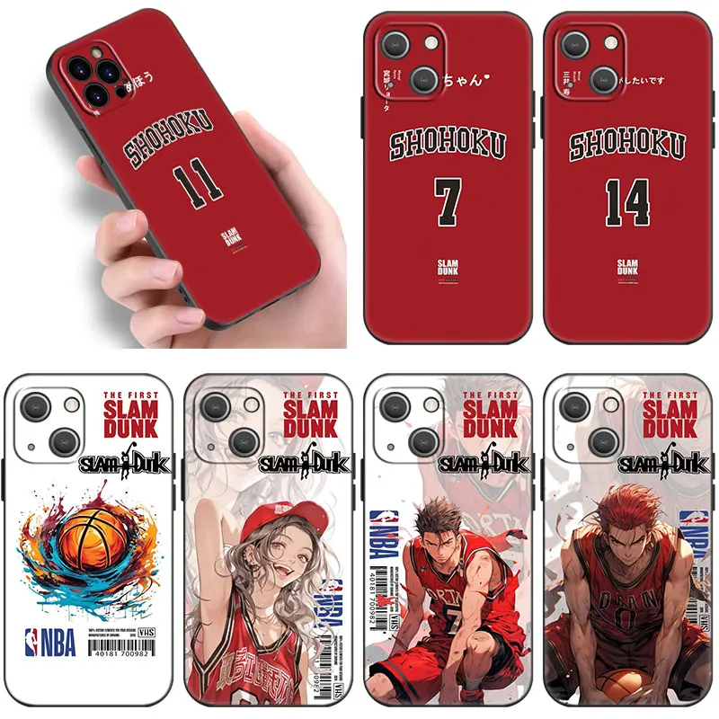 SLAM DUNK-Coque de téléphone à motif dessin animé, étui noir pour Honor 90 200 Lite X7B X6 X8B XsnapX6S X7A X8A X9A X9B X5 Plus 70 20 Pro Lite