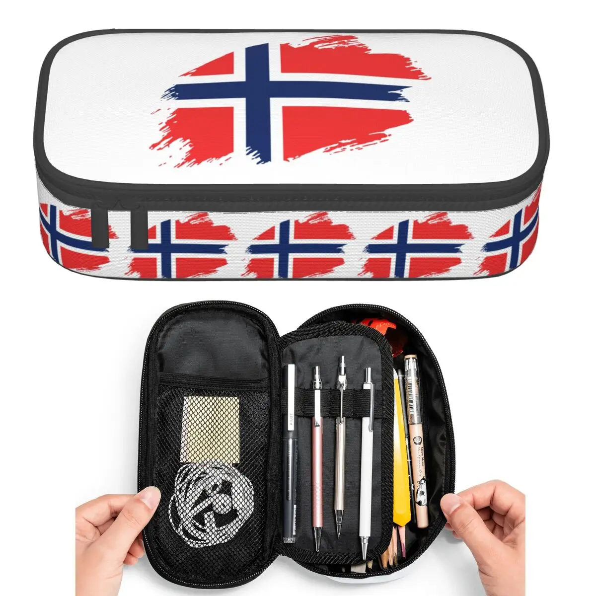 

Пеналы с флагом Норвегии для студентов, коробка для ручек, сумка для карандашей, большая вместительная сумка для карандашей, держатель для ручек