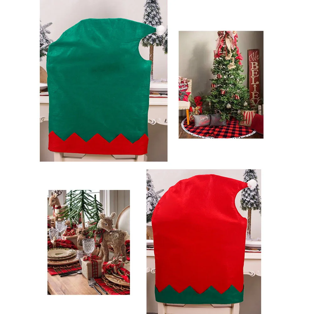

4Pcs Christmas Chair Cover Wrinkle Resistant Seat Slipcover for Dining Room Home Holiday Decoration Chair Cover