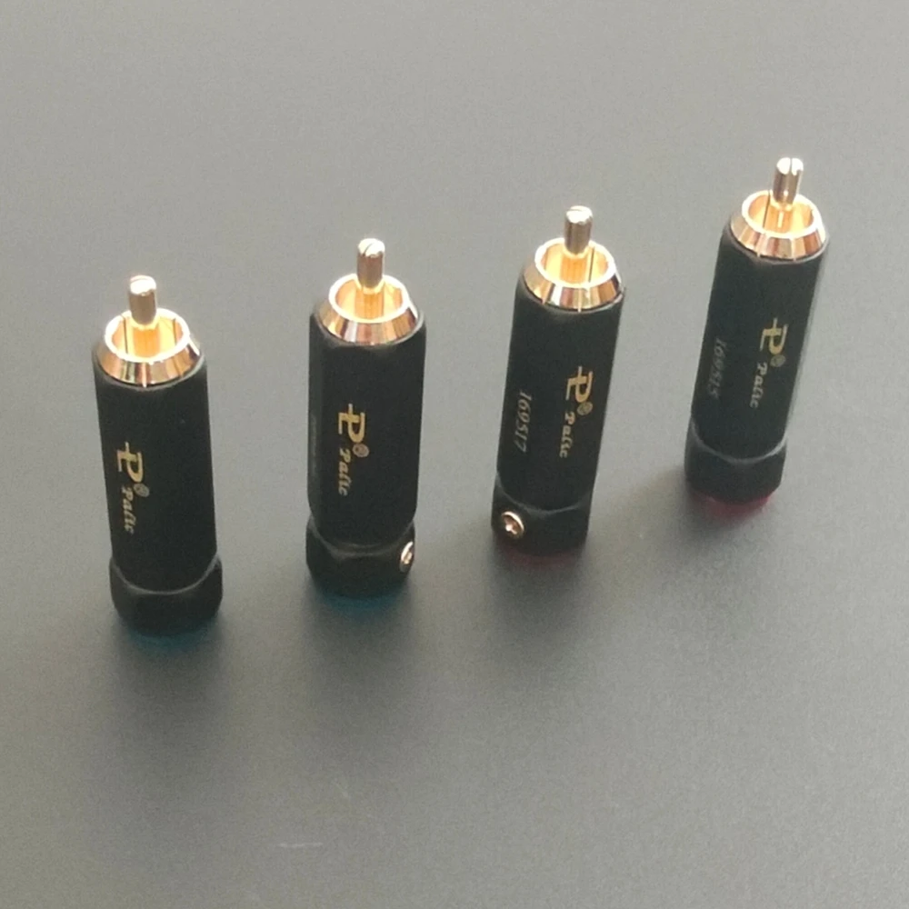 4 Stück Palic Hochwertige Vergoldete RCA-Stecker mit Lötanschluss A/V-Anschluss HIFI-Stecker für DIY RCA-Kabel – Detail 4