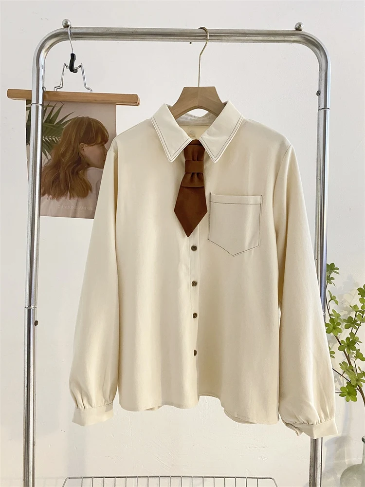 

Женский галстук irt Long Sve, многослойный свободный индивидуальный топ, корейский ветер для поездок на работу, осенний новый дизайн TT287