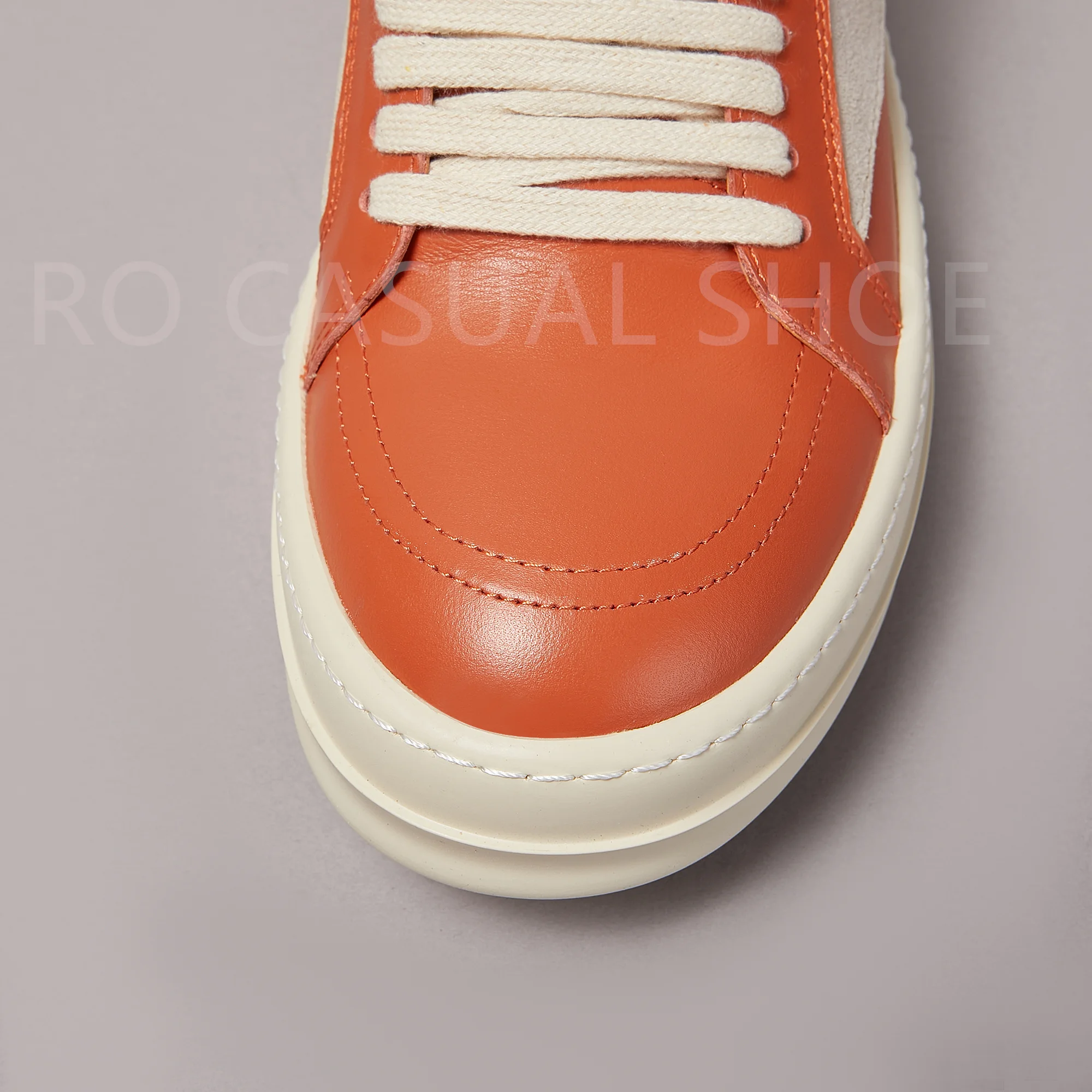 Outdoor Luxury Orange Genious Leather Low Top Casual Men Party Shoes Women Sneaker Lace Up Owens Design boots & Shoes