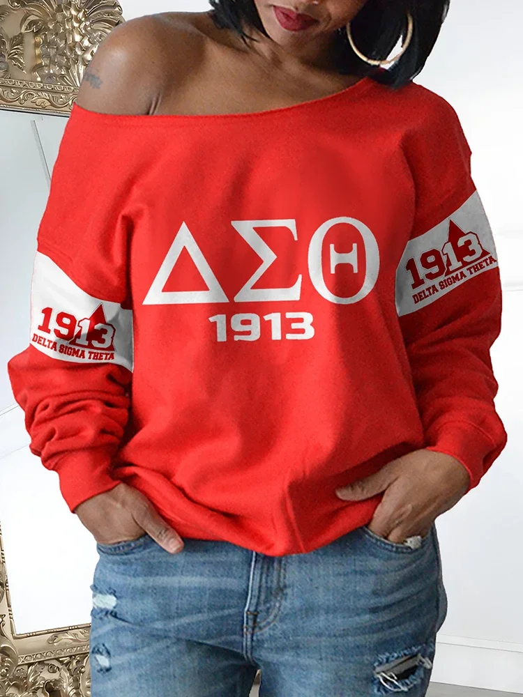 Delta Sigma Theta Sorority Print Drop Shoulder TOP