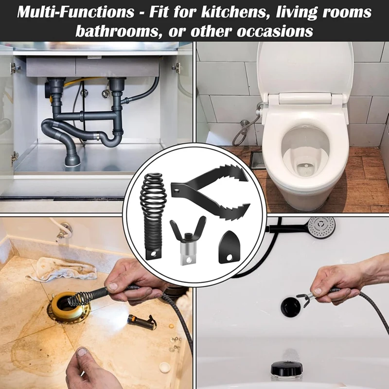 ABGR-1Set مرفق مثقاب منظف الصرف، مجموعة رؤوس قطع منظف الصرف لآلة تنظيف الأنابيب